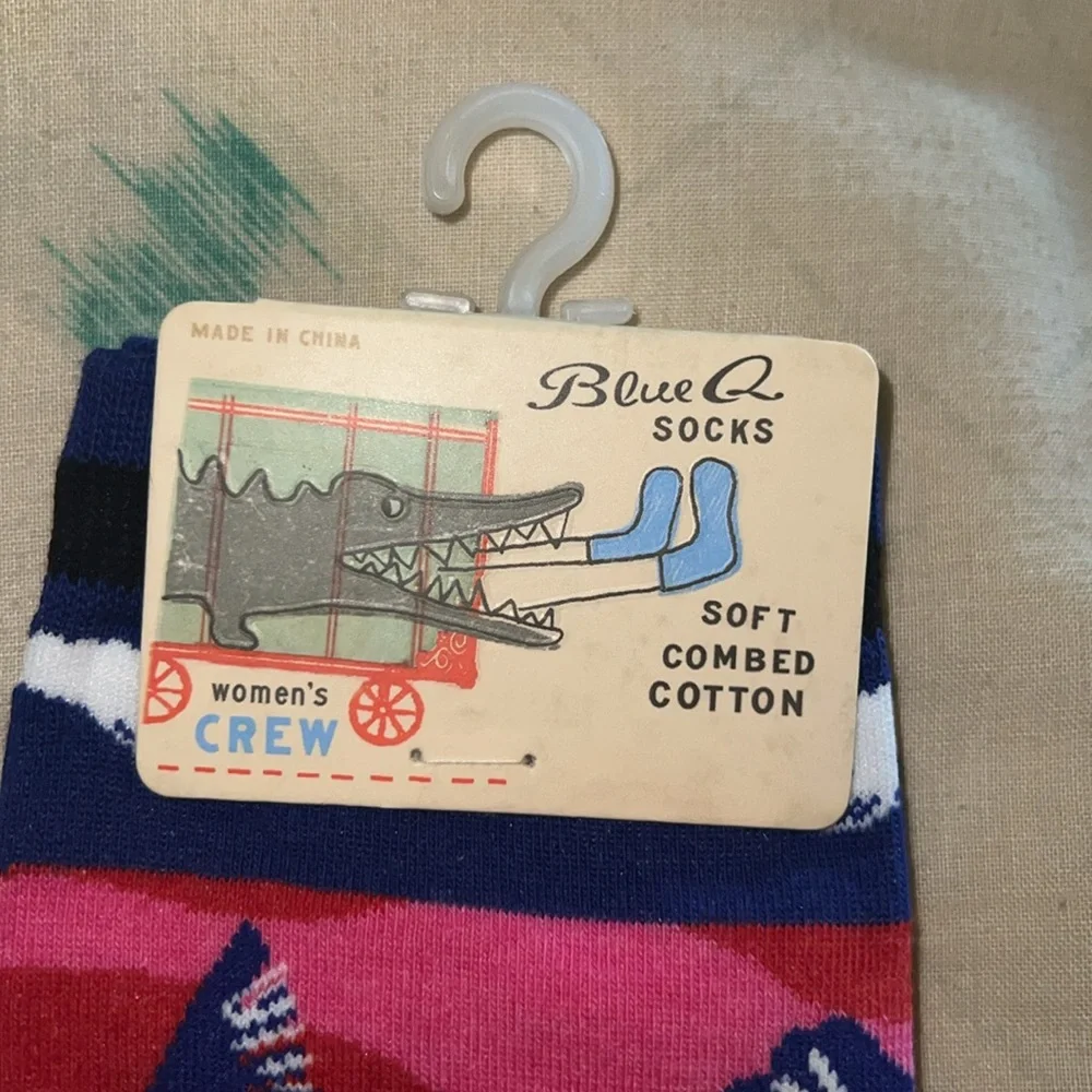 Blue Q “Dear Wine, Yes” women’s crew multicolored cotton blend socks